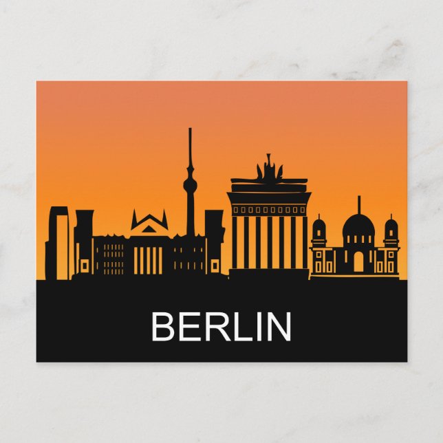 Carte Postale Silhouette de Berlin, coucher de soleil estival, i (Devant)