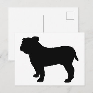 Carte Postale Silhouette de Bouledogue