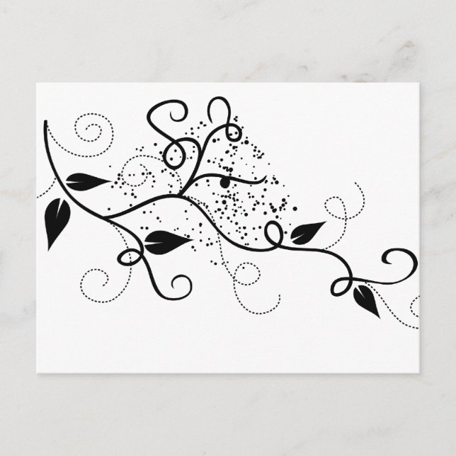 Carte Postale Silhouette de branche tourbée de lierre vectoriel  (Devant)