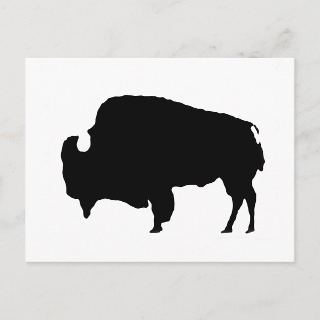 Carte Postale Silhouette de buffle noir et blanc Pop Art (Devant)