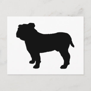 Carte Postale silhouette de bulldog