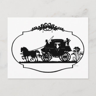Carte Postale Silhouette de Carrosse Romantique