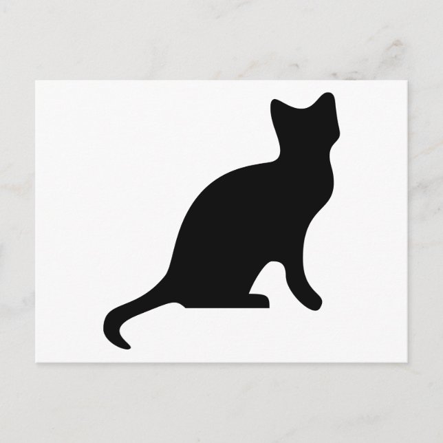 Carte Postale Silhouette de chat noir (Devant)