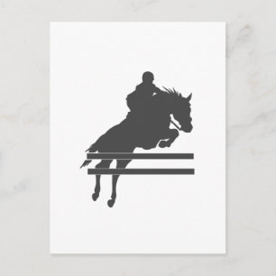 Carte Postale Silhouette de cheval de saut - Choisir la couleur