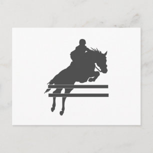 Carte Postale Silhouette de cheval de saut - Choisir la couleur