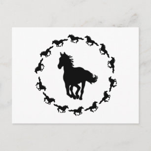 Carte Postale Silhouette de conception de cheval