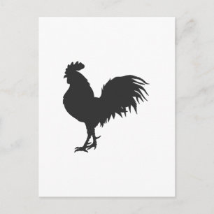 Carte Postale Silhouette de coq - Choisir la couleur arrière - p
