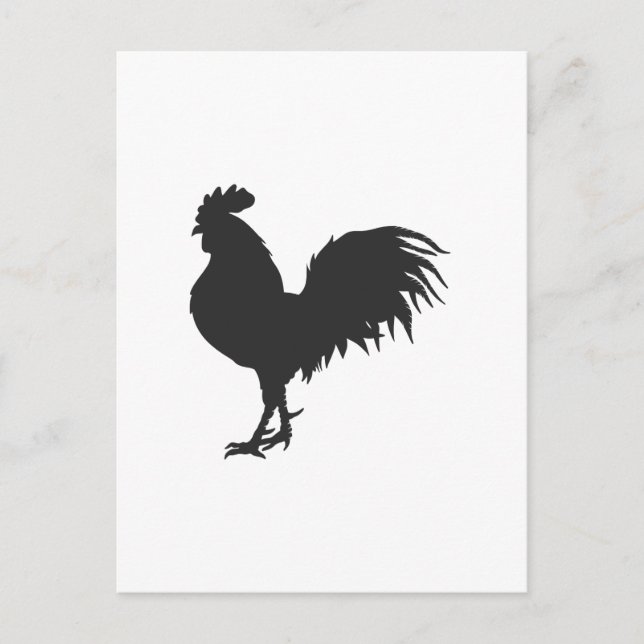 Carte Postale Silhouette de coq - Choisir la couleur arrière - p (Devant)