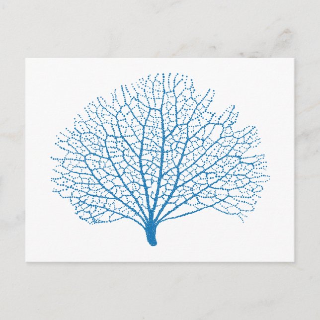 Carte Postale silhouette de corail bleu marine (Devant)