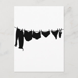 Carte Postale Silhouette de corde à linge