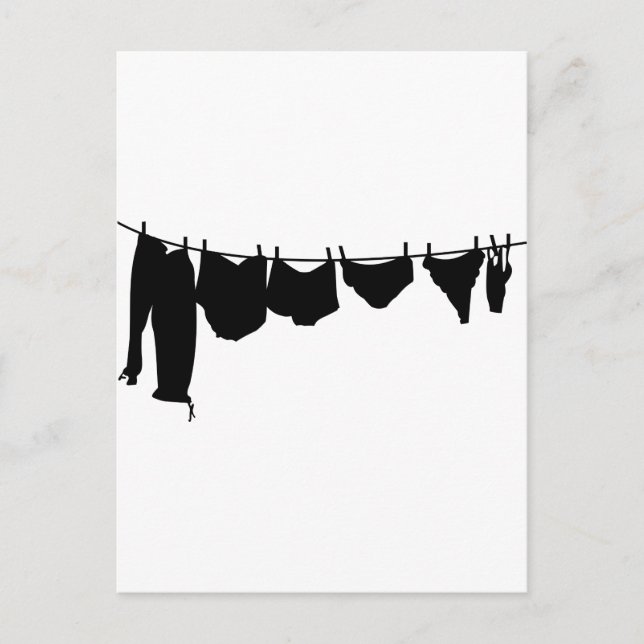 Carte Postale Silhouette de corde à linge (Devant)