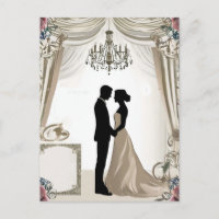 💍 Silhouette de Couple Romantique avec Cadre Flor