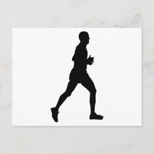 Carte Postale Silhouette de coureur de marathon