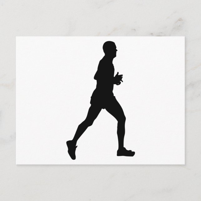 Carte Postale Silhouette de coureur de marathon (Devant)