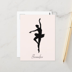 Carte Postale Silhouette de danse rose personnalisée