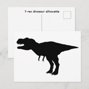 Carte Postale silhouette de dinosaure T-rex