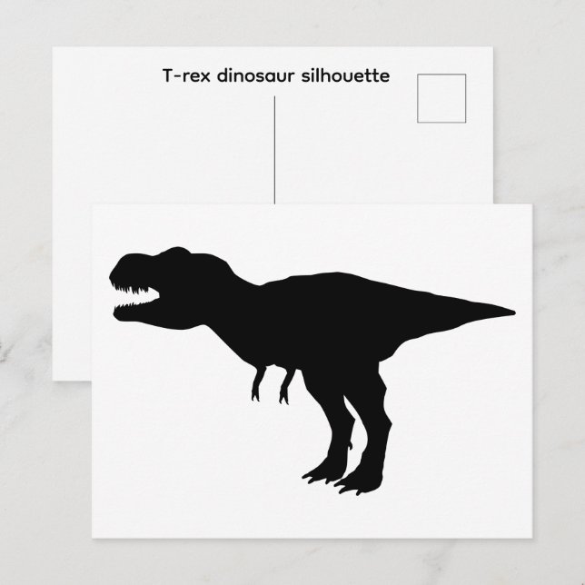 Carte Postale silhouette de dinosaure T-rex (Devant / Derrière)