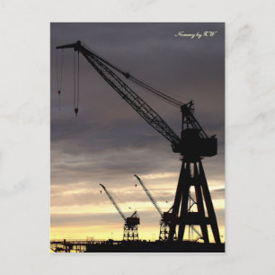 Carte postale Silhouette de grue industrielle