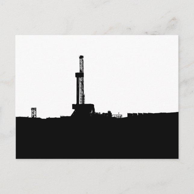 Carte postale Silhouette de la plateforme de forag (Devant)