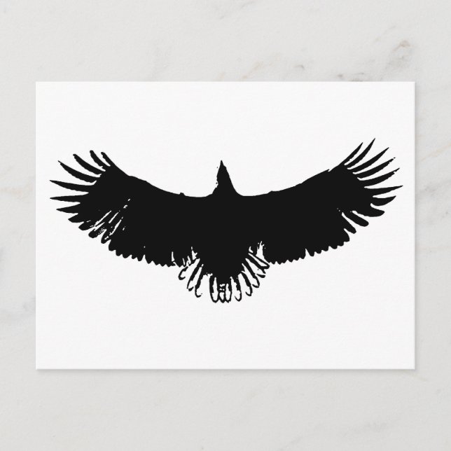 Carte Postale Silhouette de l'aigle d'atterrissage (Devant)