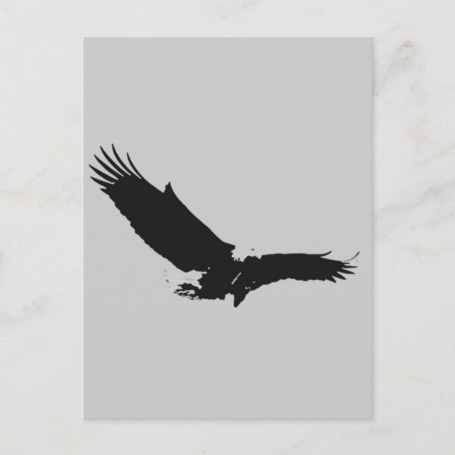 Carte Postale Silhouette de l'aigle d'atterrissage (Devant)