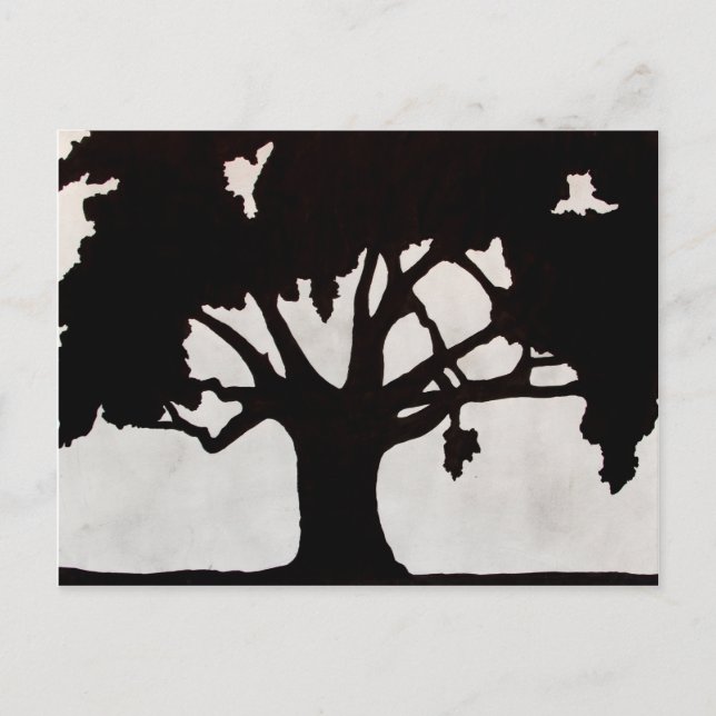 Carte Postale Silhouette de l'arbre (Devant)