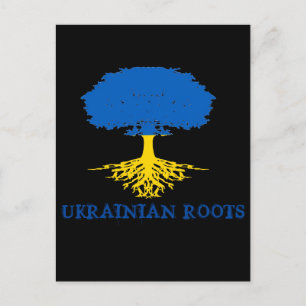 Carte Postale Silhouette de l'arbre des racines ukrainiennes