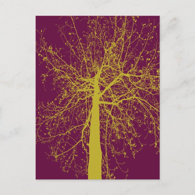 Carte Postale Silhouette de l'arbre d'hiver (Devant)
