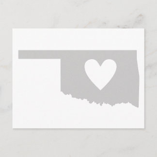 Carte Postale Silhouette de l'état de Heart Oklahoma