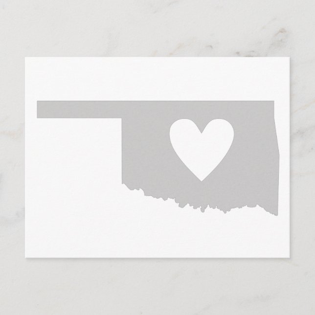 Carte Postale Silhouette de l'état de Heart Oklahoma (Devant)