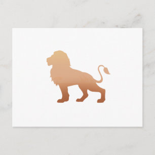 Carte Postale Silhouette de lion de marche - Choisir la couleur 