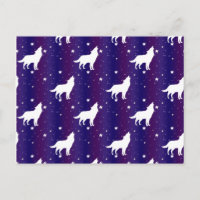 Silhouette de Loup Nuit Étoilée Galaxie Amoureux U