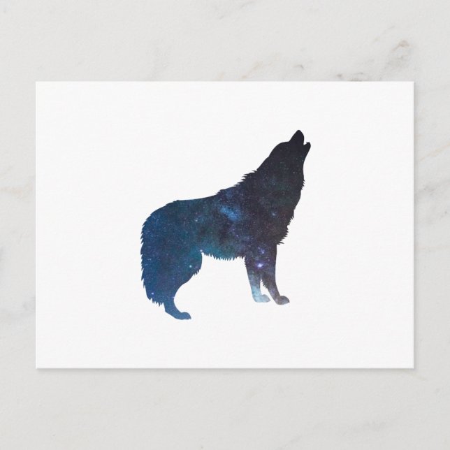 Carte Postale Silhouette de l'univers Wolf - Choisir la couleur  (Devant)