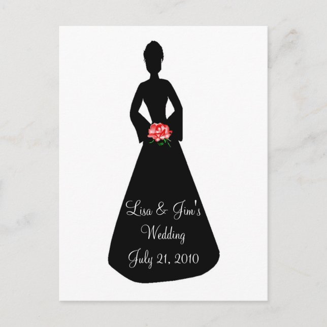 Carte Postale Silhouette de mariée (Devant)