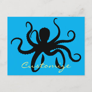 Carte Postale Silhouette de pieuvre Thunder_Cove