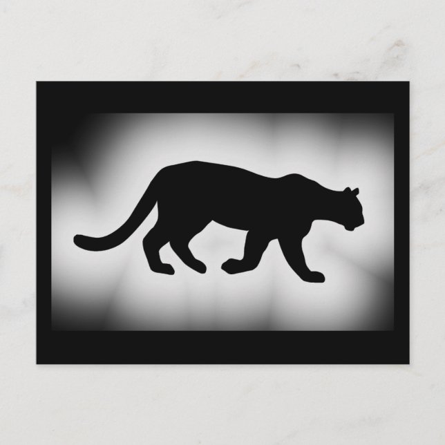 Carte Postale Silhouette de Puma Couguar Lion de Montagne (Devant)