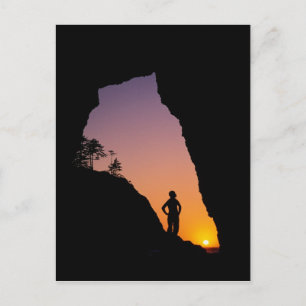 Carte Postale Silhouette de randonneur, Point des Arches,