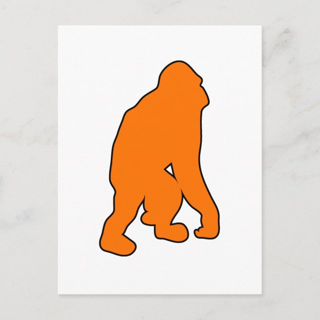 Carte Postale Silhouette de singe grand singe grand orangoutan s (Devant)