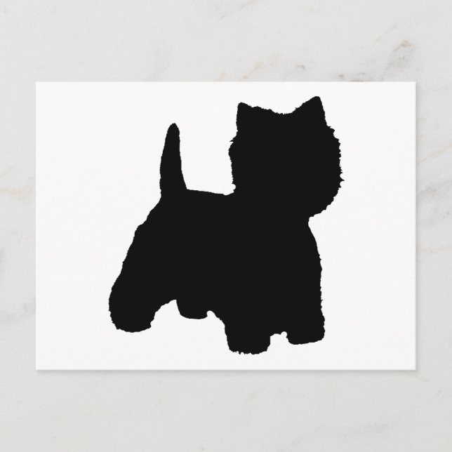 Carte Postale Silhouette de Terrier West Highland White (Devant)