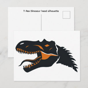 Carte Postale Silhouette de tête de dinosaure T-Rex
