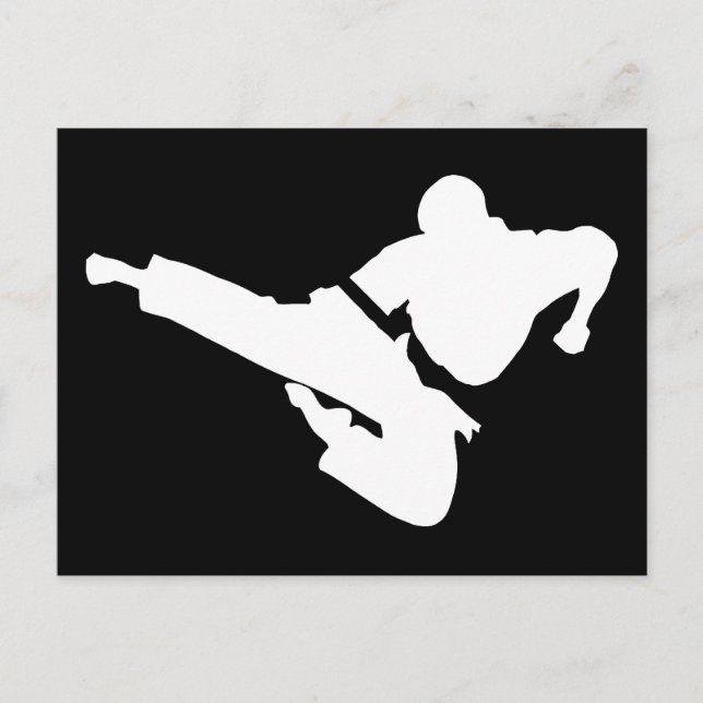 Carte Postale silhouette des arts martiaux (Devant)