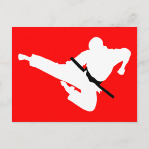 Carte Postale silhouette des arts martiaux
