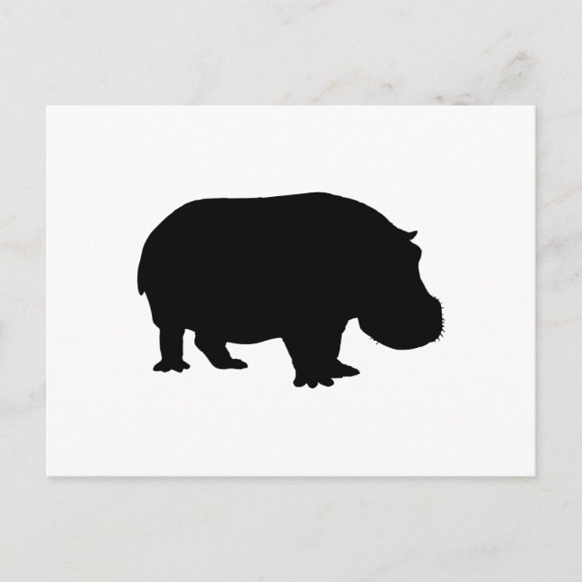Carte Postale Silhouette d'hippopotame (Devant)