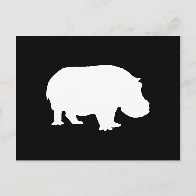 Carte Postale Silhouette d'hippopotame (Devant)