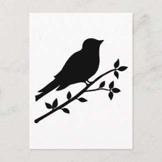 Carte Postale Silhouette d'oiseau noir