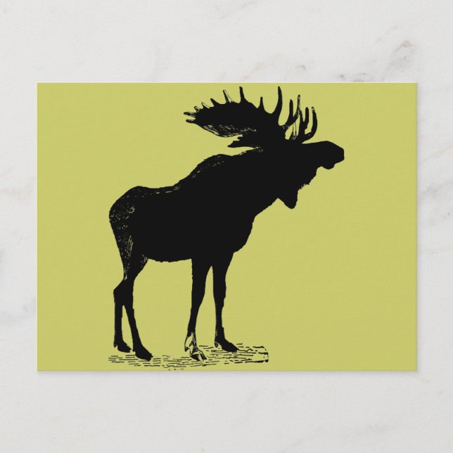 Carte Postale Silhouette d'orignal Toute couleur (Devant)