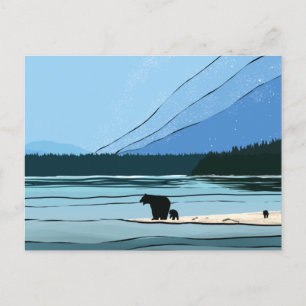 Carte Postale Silhouette d'ours du Pacifique Nord-Ouest