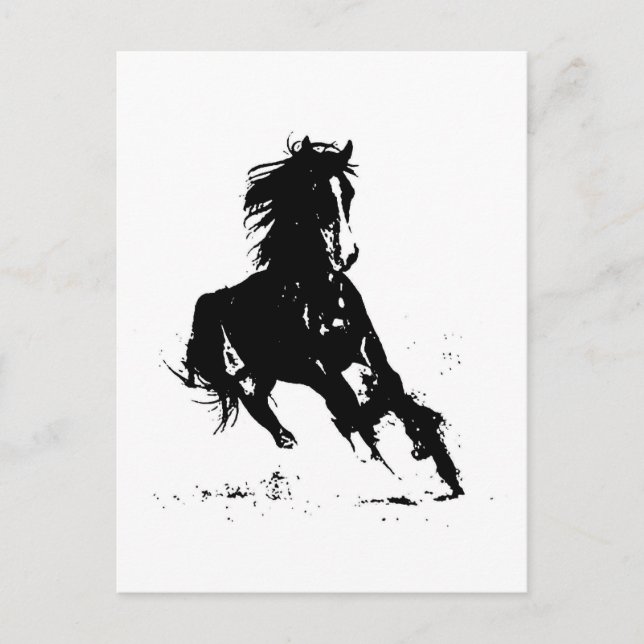 Carte Postale Silhouette du cheval (Devant)