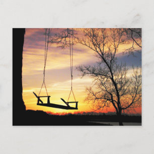 Carte Postale silhouette du lever du soleil