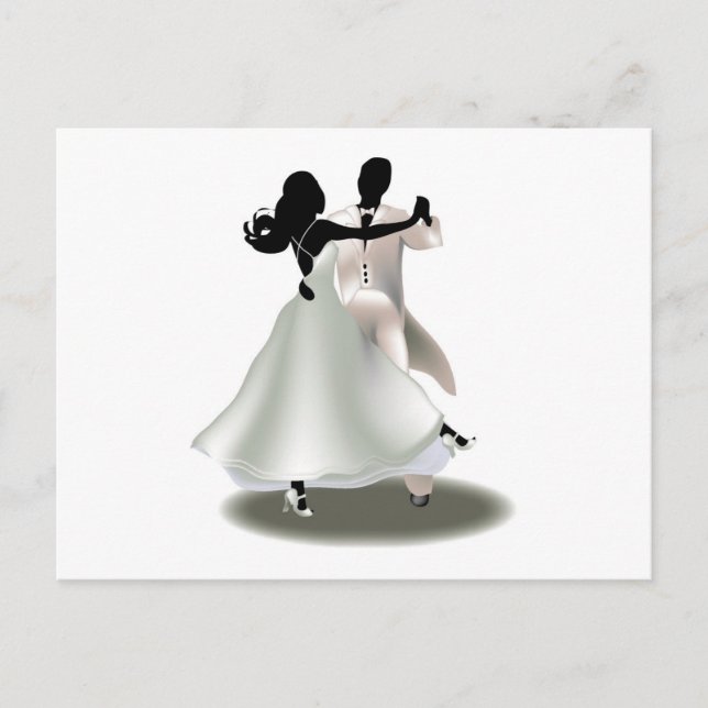 Carte Postale Silhouette d'un couple dansant (Devant)